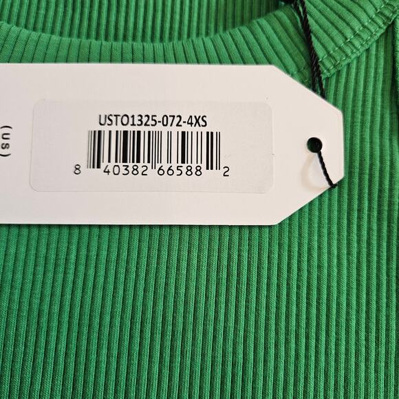 Universal Standard Roitfeld Ribbed Tank Top Kelly Green Women's Size 0 Casual - Picture 4 of 9